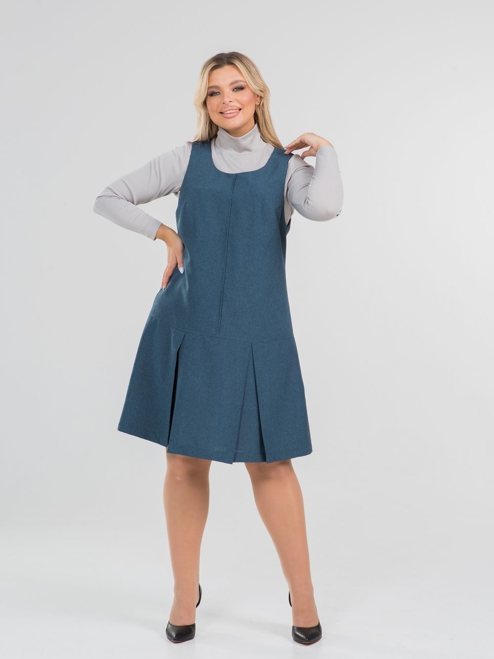 Сарафан 1355 зелено-синий Novita (Акция)