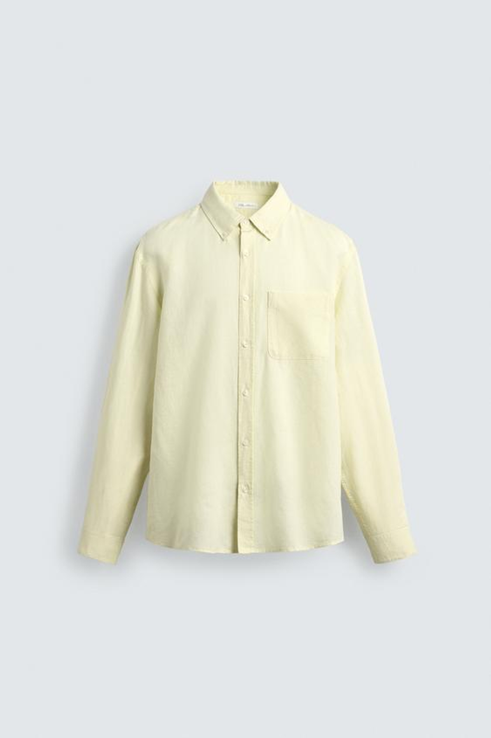 ZARА РУБАШКА REGULAR FIT ИЗ ЛЬНА И ХЛОПКА, ЖЕЛТЫЙ