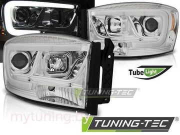 Передние фары TUBE LIGHT CHROME для Dodge Ram 06-08