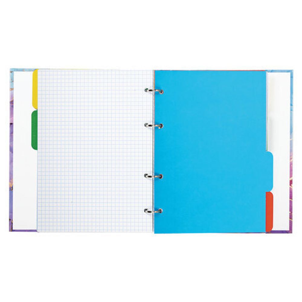 Тетрадь на кольцах А5 175х215 мм, 120 л., твердый картон, с разделителями, BRAUBERG, "Marble", 404086