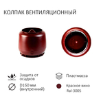 Комплект вентиляции: Вентиляционный выход изолированный D125/160 утепленный высота H=500 мм, проходной элемент SKAT для фальцевой и готовой кровли из битумной черепицы, колпак вентиляционный D160 мм, красное вино