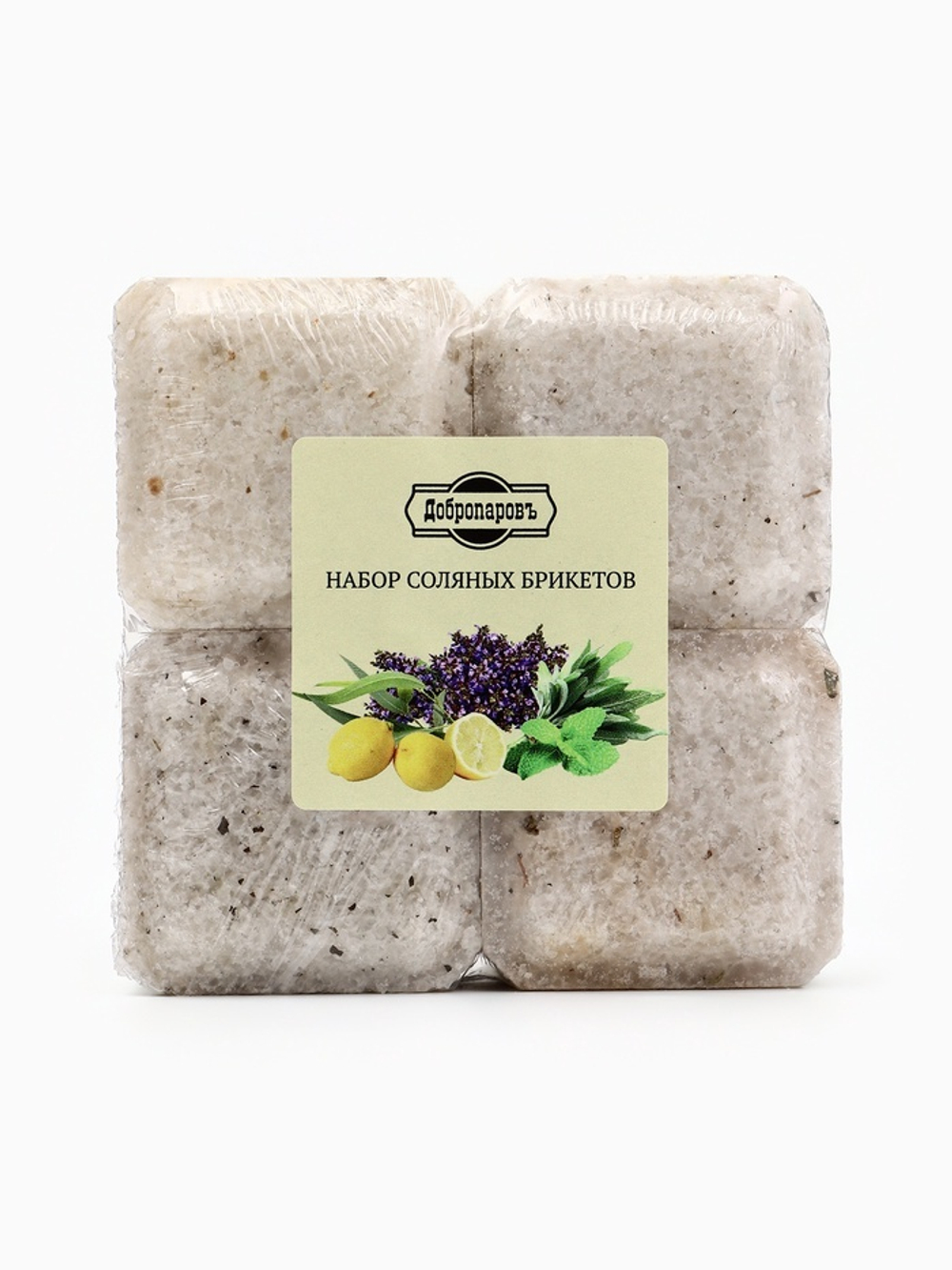 Соляной брикет набор 4 шт  "Эвкалипт, Лимон, Мята, Шалфей"