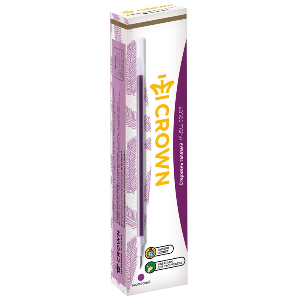 Стержень гелевый Crown "Hi-Jell Color" розовый, 138мм, 0,7мм
