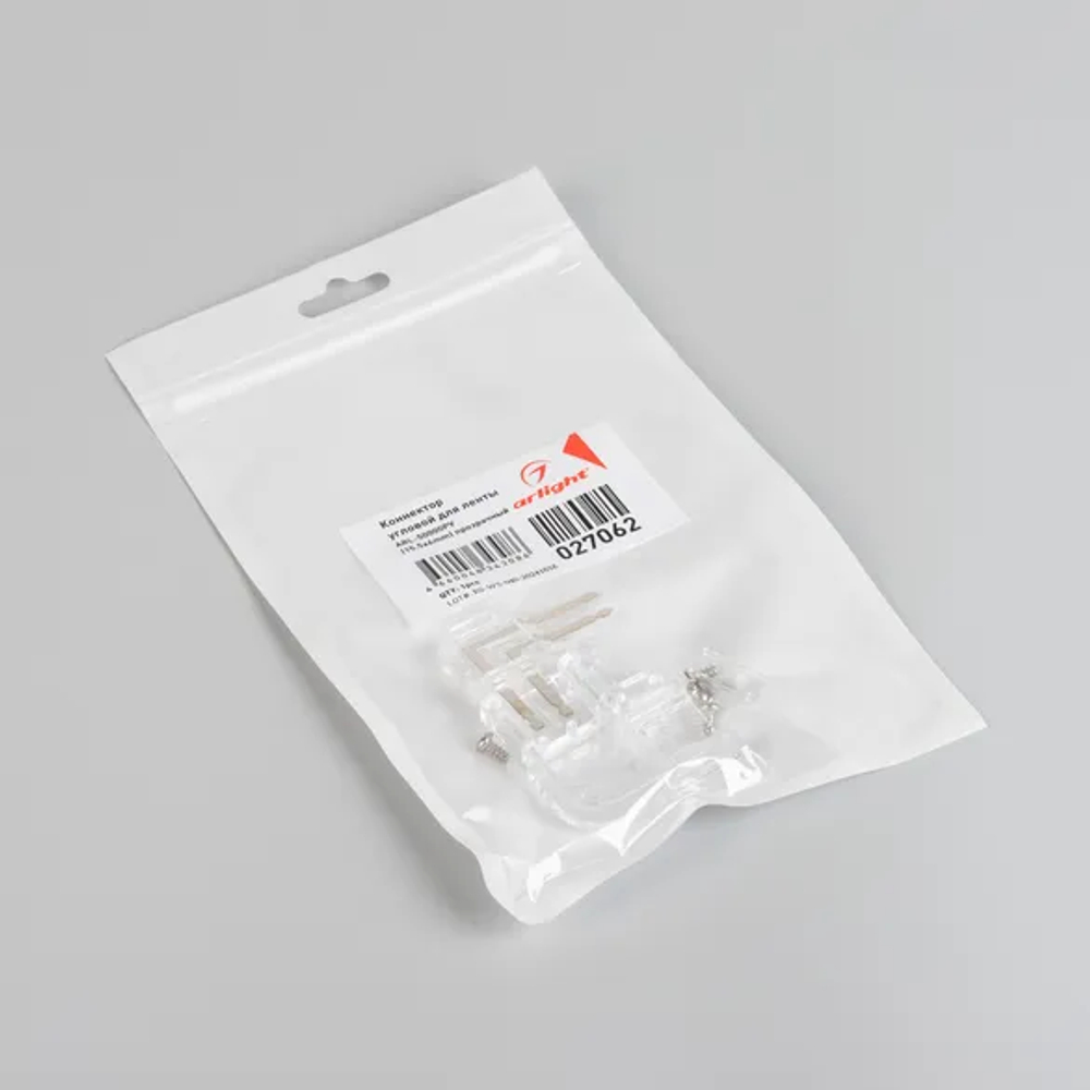 Коннектор угловой для ленты ARL-50000PV (15.5x6mm) прозрачный (Arlight, Пластик) 027062