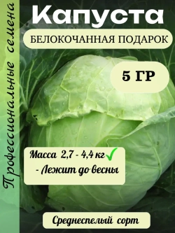 Семена капуста белокочанная Подарок 5 гр