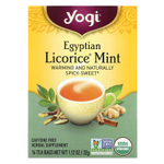 Yogi Tea, Egyptian Licorice®, с мятой, без кофеина, 16 чайных пакетиков, 32 г (1,12 унции)