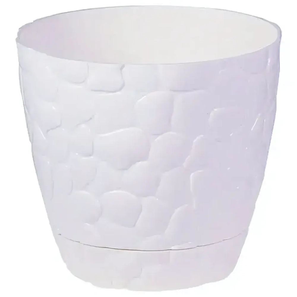 Кашпо КАМНИ D180мм 2,6л Белый 0,155,18х0,18м
