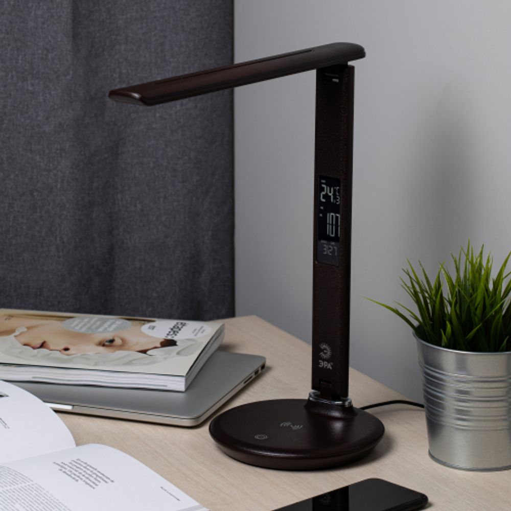 Настольный светильник ЭРА NLED-505-10W-BR светодиодный коричневый