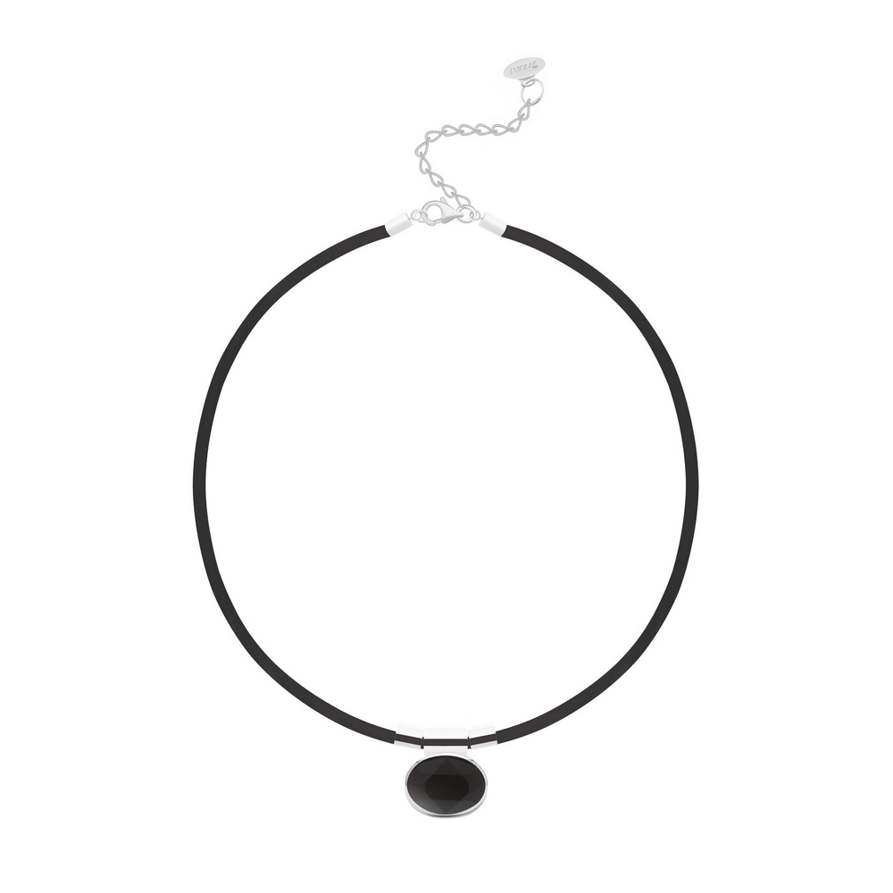 "Сикссела" подвеска в родиевом покрытии из коллекции "Частная коллекция" от Jenavi с замком карабин