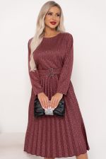 Платье с юбкой-плиссе (марсала)-52р-р Р11-2009/5 Nikol