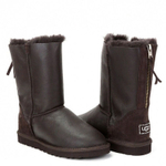 Угги Short Zip Metallic Chocolate