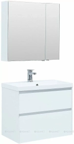 Тумба с раковиной Aquanet Гласс 238361 80 белый