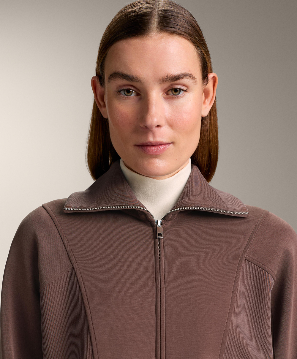 Oysho Куртка Rib с модалом Brushed, коричневый