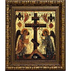 Поклонение Кресту ( Прославление Креста). Икона на холсте.