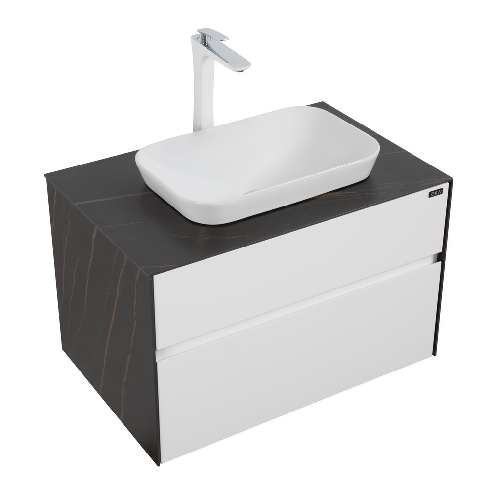 Тумба с раковиной Black&White Universe 80 см U907.800-1 white matt / lauren gold