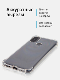 Чехол ROSCO для Motorola Moto E20 оптом (арт. MOTO-E20-HARD-TPU-TRANSPARENT)