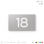 Табличка с номером 18 на дверь квартиры, для офиса, кабинета, аудитории, склада, серая 120х70 мм, Айдентика Технолоджи