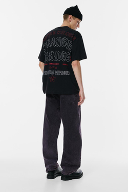 PULL&BEAR Футболка с короткими рукавами "Stranger Things" антрацитово-серый