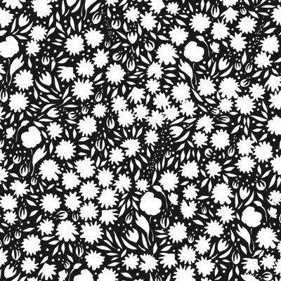 Мелкие цветы на чёрном фоне