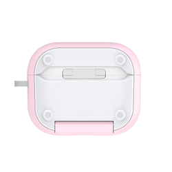 Чехол розового цвета (белый замок) и подставкой для наушников AirPods Pro 3, серия PECQ Series от Dux Ducis