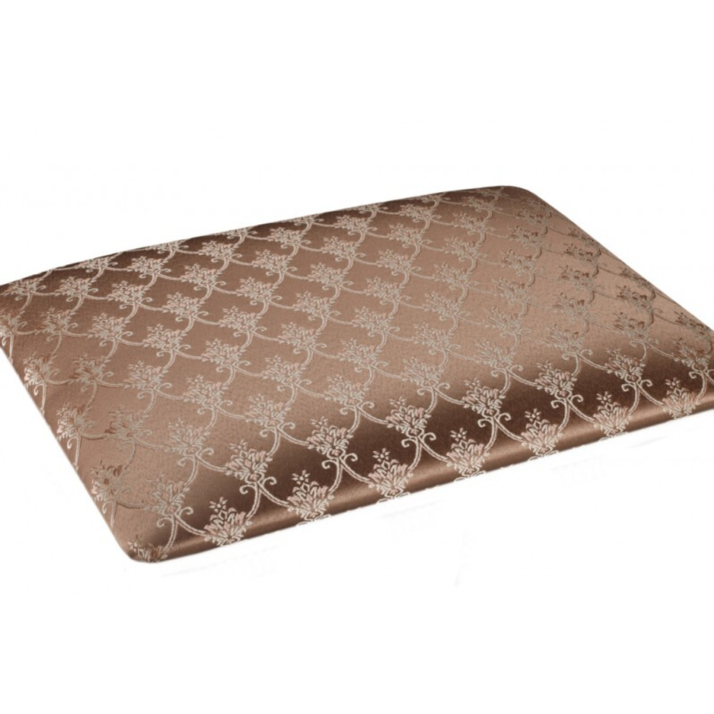 Банкетка "Классик" 350х490 дуб коричневый/черная патина/жаккард кремовый ККЧ49БК