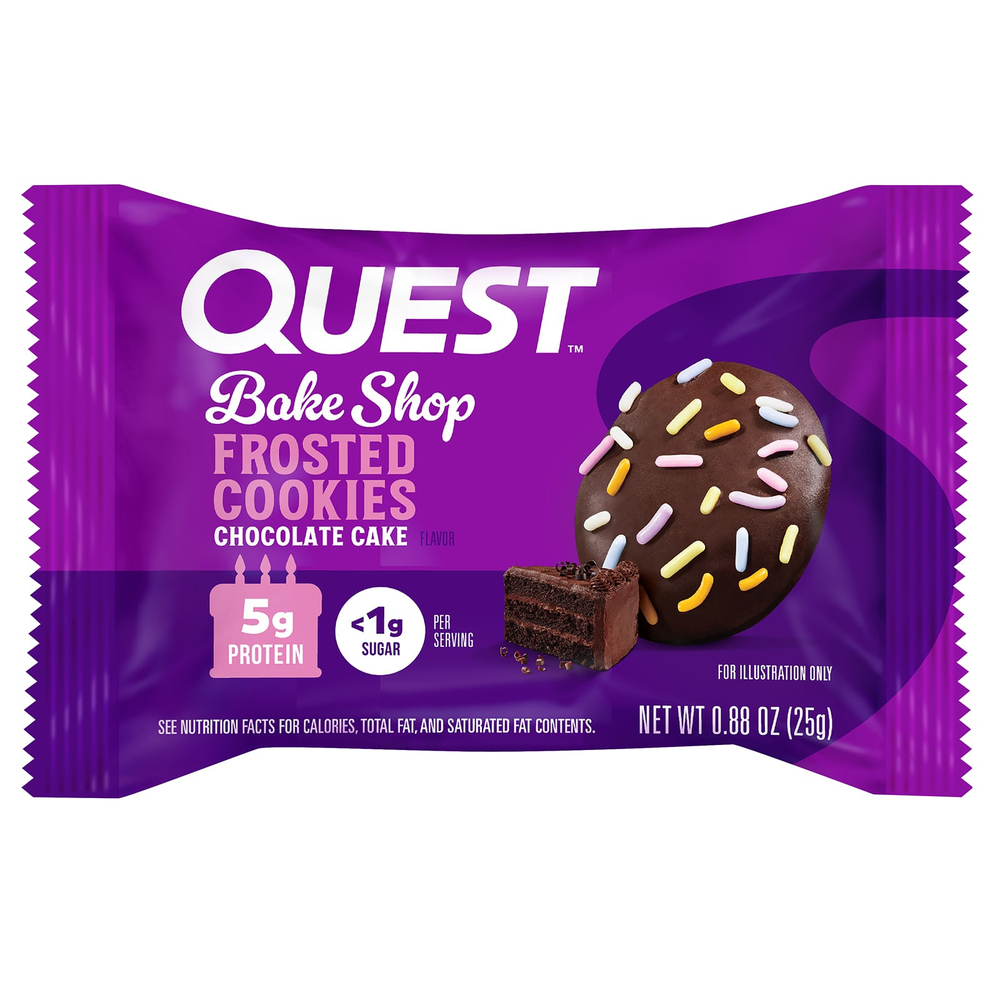 Quest Nutrition, Bake Shop, глазированное печенье, шоколадный торт, 8 печенья по 25 г (0,88 унции)