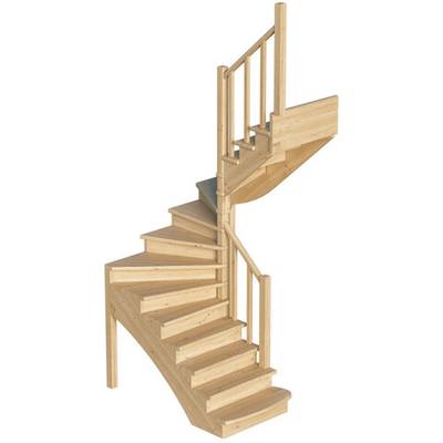 Лестница на второй этаж К-003м/1 Правая с подступенками