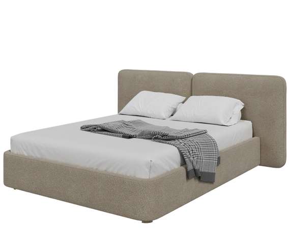 Кровать с подъемным механизмом Hub Soft 160 см (бежевый, букле)