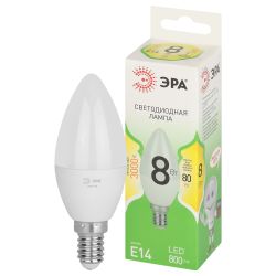 Лампочка светодиодная ЭРА GREEN LINE LED B35-8W-830-E14 GL E14 8 Вт свеча теплый свет