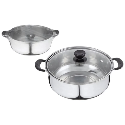 Кастрюля Promo, объем 2,9 л, из нержавеющей стали с крышкой из жаропрочного стекла