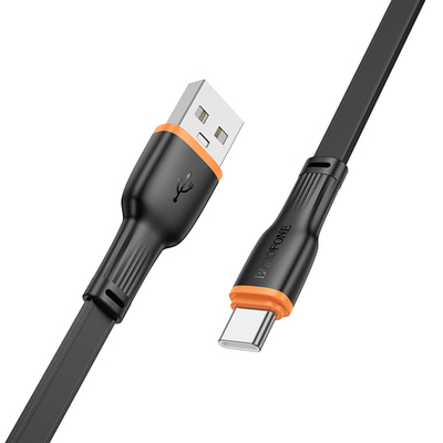 Кабель Borofone BX118 USB-Type-C 3A 1м TPE плоский Black