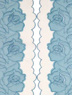 05-153 Вышивка на неэл. сетке двухслойная 20 см, Розы, голубой (левая)