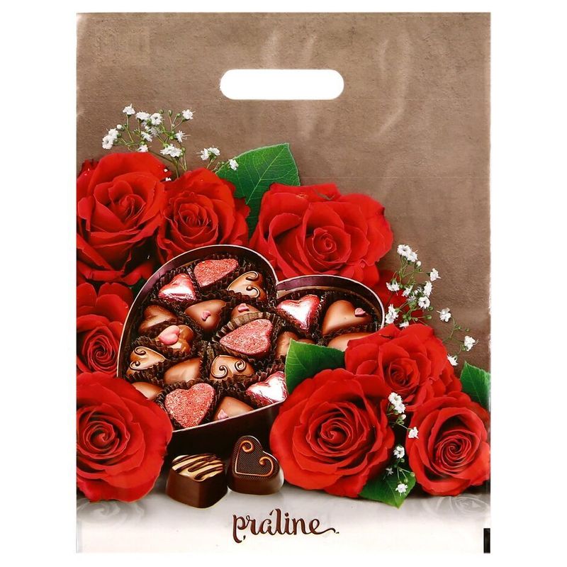 Пакет прорубная ручка Россия 31*40 см 60 мкм ПВД Пралине 1 шт 500 шт/кор