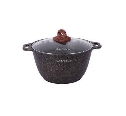 Кастрюля KUKMARA АП Granit ultra (Original) 4л со стеклянной крышкой. арт. кго42а