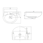 Умывальник "Антей -55" с переливом с отв (на пост.Салют, Антей , кронш 24см) (г.Лобня)