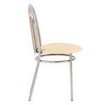 Стулья для столовых, кафе, дома "Florino", комплект 2 шт., хромированный каркас, кожзам бежевый