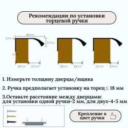 Ручка торцевая 1000 мм чёрная 2 шт.