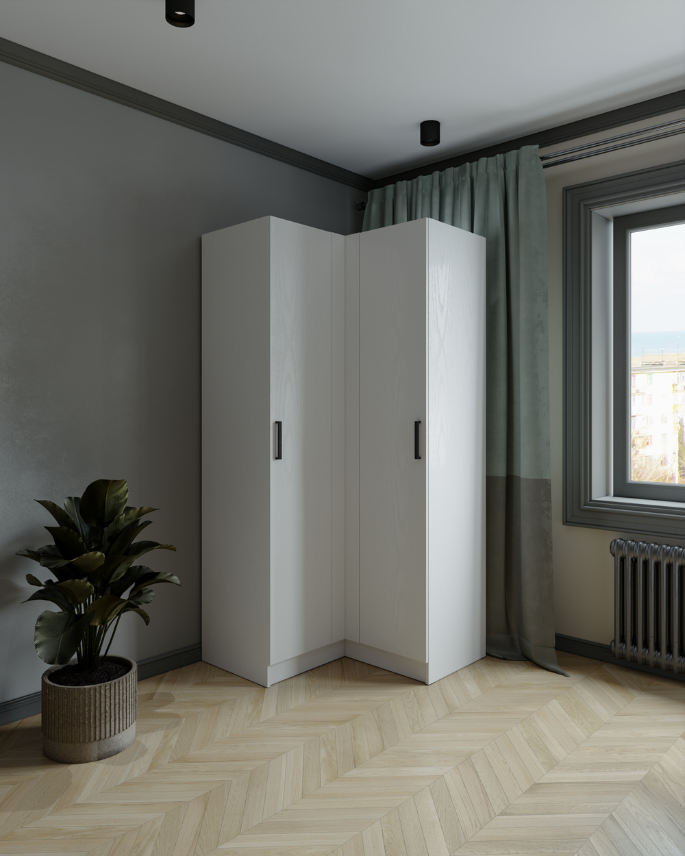 Шкаф комбинированный Ларс угловой угол прямой