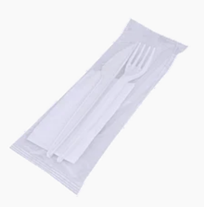 Набор вилка, нож с салфеткой 1шт/300шт в кор