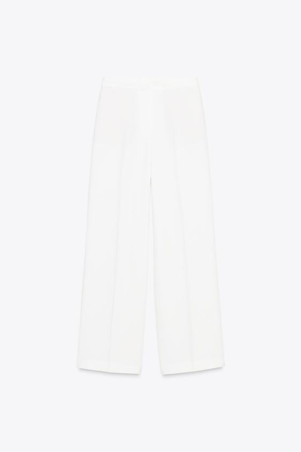 ZARA БРЮКИ С ШИРОКИМИ ШТАНИНАМИ И ЭЛАСТИЧНОЙ ТАЛИЕЙ, ЖЕЛТОВАТО-БЕЛЫЙ