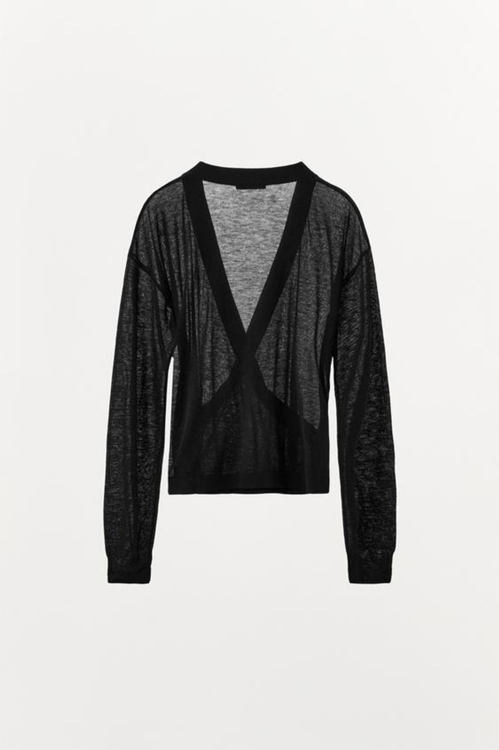 ZARA ДВУБОРТНЫЙ КАРДИГАН ИЗ 100% ШЕРСТИ, ЧЕРНЫЙ