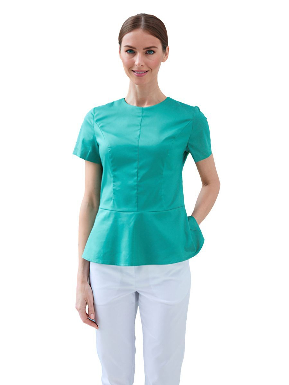 Туника медицинская женская Dr. Nice DRN477 "Алекс", с коротким рукавом, розовый, 42