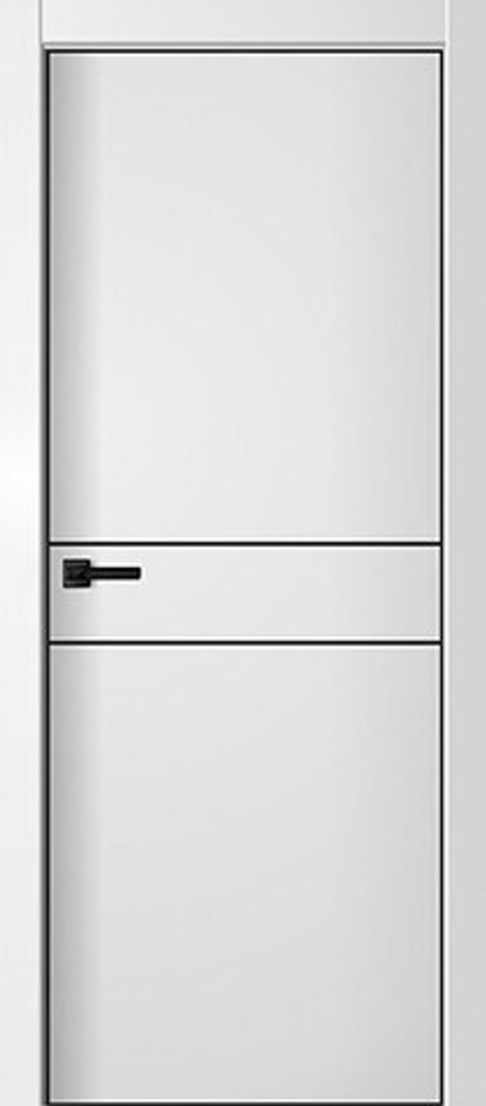 Межкомнатная дверь Двери Гуд Line-2 (молдинг черный алюминий) Вайт