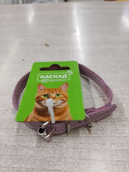 КАСКАД Ошейник кожаный 12 мм, 24-28 см, розовый