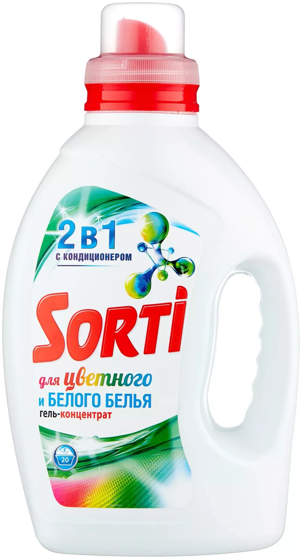 Гель для стирки Sorti для цветного и белого белья 2 в 1, 1.3 л