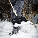 Лопата для уборки снега пластиковая, 360 х 405 х 1550 мм, деревянный черенок 1 сорт, Сибртех