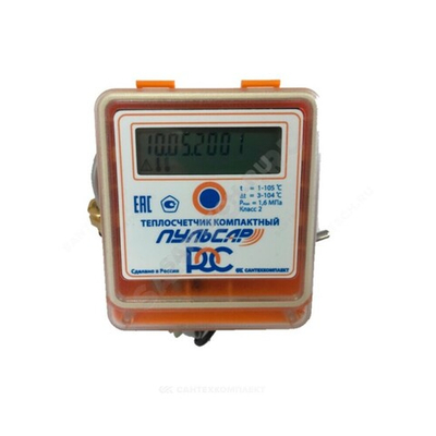 Теплосчетчик ультразвуковой Пульсар (РОС) Ду 15 Ру16 0,6м3/ч L=110мм Б/К 105C резьба подача Тепловодохран Н00003929
