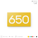 Номер на дверь 650, табличка на дверь для офиса, квартиры, кабинета, аудитории, склада, желтая 120х70 мм, Айдентика Технолоджи