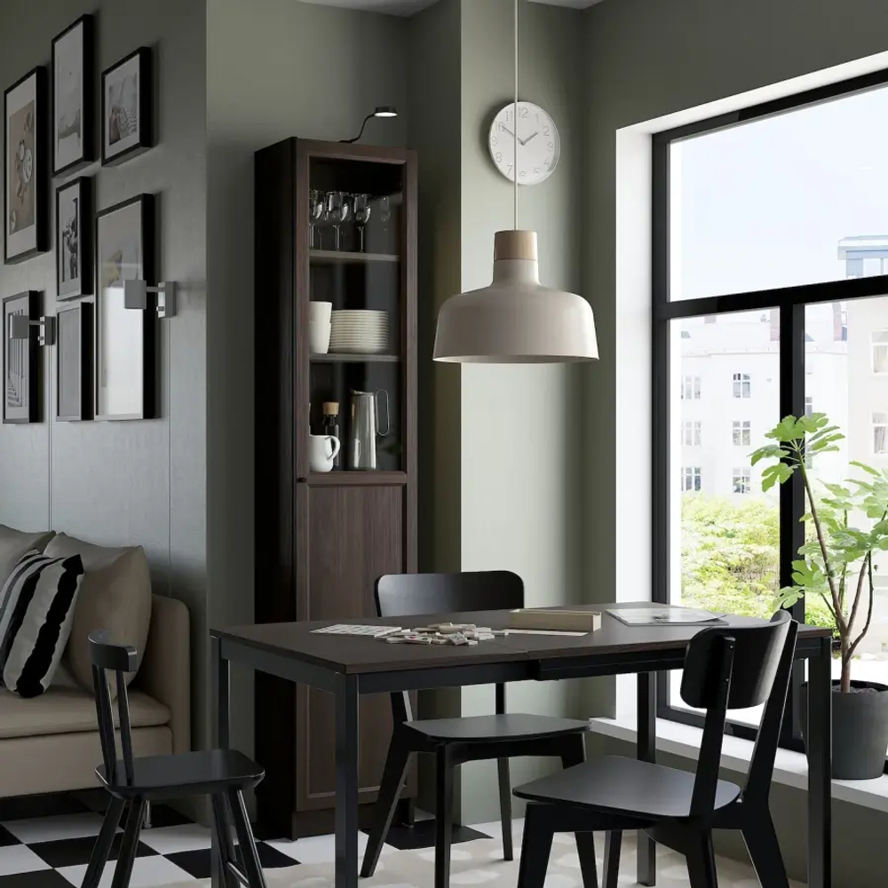 Книжный шкаф -  BILLY / OXBERG IKEA/ БИЛЛИ/ ОКСБЕРГ ИКЕА, 40х30х202 см,  темно-коричневый