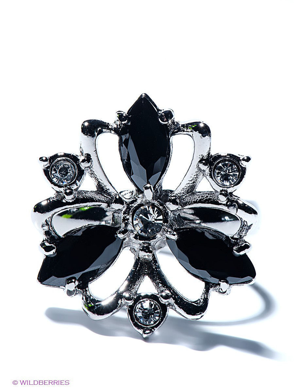 "Лавель"  кольцо  в родиевом покрытии из коллекции "Идиллия Jenavi" от Jenavi